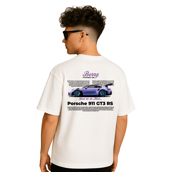 Berry Porsche Oversized T-Shirts | Automotive T-Shirts Colled - Seller Stop